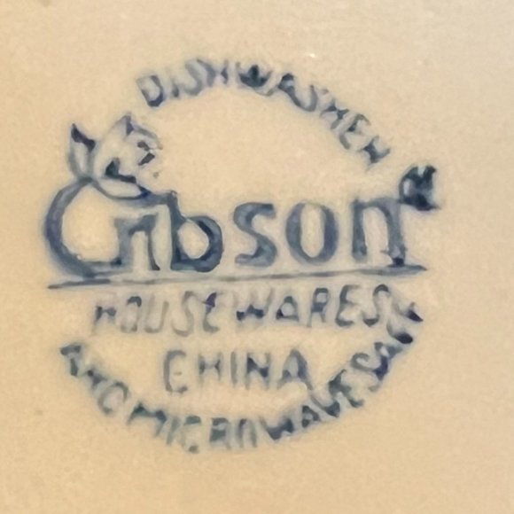 3 GIBSON Blue Heart Spongeware Mugs  ~ Cottagecore ~ Blue & White Sponge Ware - Picture 11 of 11